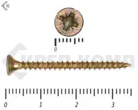 Фото №0 Саморез желтый цинк POZY 3х35 Средняя фасовка (1000шт)