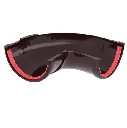 Фото №0 Угол желоба составной 90-150 град. ПВХ Grand Line шоколадный (RAL 8017)