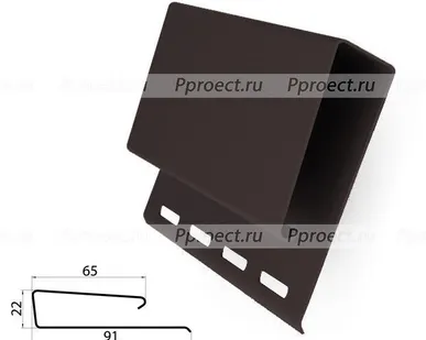 фото Наличник профиль J широкий 3,05 Grand Line Коричневый
