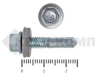 Фото №0 Саморез кровельный, с увеличенным сверлом PT-4 15мм, 5,5х25 К КРЕП-КОМП (3000шт)