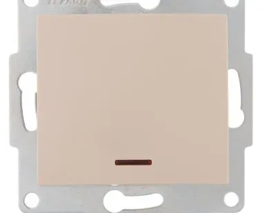 фото Механизм выключателя 1-кл. 1п СП Karina 10А IP20 с подсветкой крем. LEZARD 707-0388-111