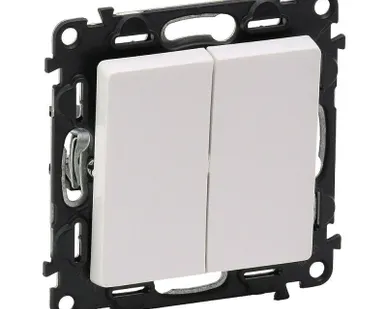 фото Механизм переключателя 2-кл. СП Valena Life 10А IP20 250В с лиц. панелью безвинт. зажимы бел. Leg 752408