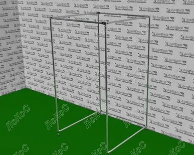 фото Примерочная стационарная, 1 секционная, 4 опоры 2000х1000х1000мм, хром, без штор