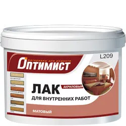 фото Лак Оптимист акриловый для внутренних работ, бесцветный матовый, 1кг