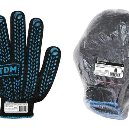 Фото №0 Перчатки х/б с ПВХ Протектор черные (РФ)