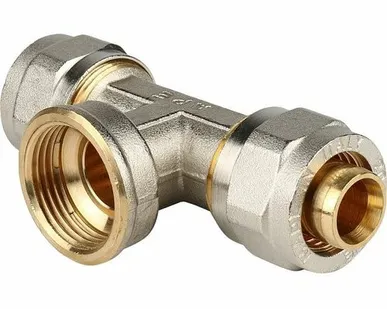 фото Тройник-переходник STOUT с внутренней резьбой 3/4 х20 для металлопластиковых труб винтовой