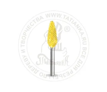 фото 18BUD14-40 - бутон, Ø хвостовика 3,2мм, Ø фрезы 6,35мм, L фрезы 19,05мм (мелкий/желтый)