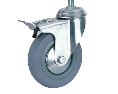 фото Колесо мебельное TECH-KREP Колесная опора поворотная с тормозом Tech-Krep D75 полипропиленовая 148503