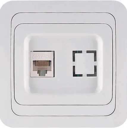 Фото №0 Розетка компьютерная 1-м СП Mimoza 16А IP20 бел./бел. Makel 12035