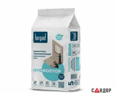фото Цементная гидроизоляция обмазочного типа BERGAUF Hydrostop 5 кг