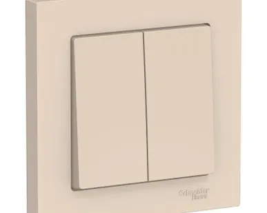 фото Выключатель 2-кл. СП AtlasDesign 10А IP20 (сх. 5) 10AX в сборе беж. SchE ATN000252