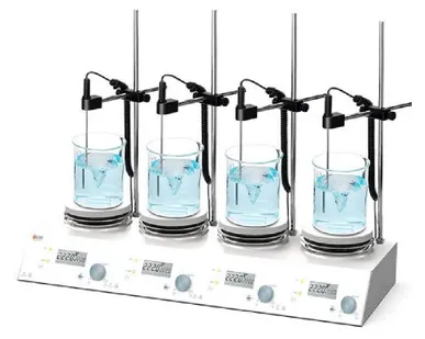 фото Мешалка магнитная DLAB MS-H280-S4 (4-местная, 4х3 л, 200...1500 об/мин, 280 °C), арт. 8030271112 + 18900016х4 + 18901706х4