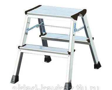 фото Лестница двухсторонняя складная, алюм. KRAUSE ROLLY 130037