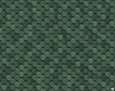 фото Гибкая черепица Shinglas, серия Финская, цвет зеленый