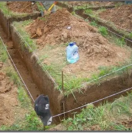 Фото №0 Копка траншеи под фундамент и его разметка