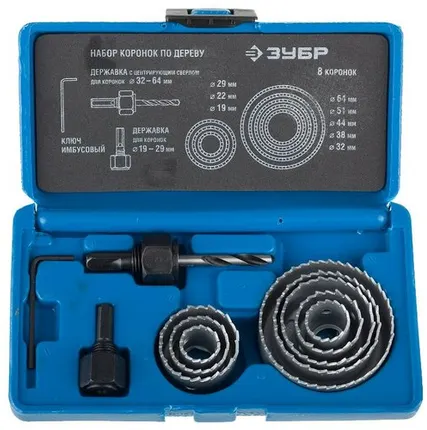 Фото №0 Набор Зубр Эксперт Коронки по дереву 19-64 мм 2955-H11_z01