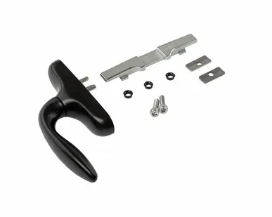 фото Ручка оконная без блокиратора, Европаз, 2 пакета, черн. RAL9005