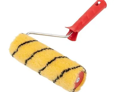 фото Валик полиакрил желт. с черн. полосой ворс 11мм шир. ролика 180мм бюгель 6мм d42мм Rexant 89-0021