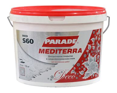фото Покрытие декоративное Parade S60 Mediterra stile под старину (белый), 15кг