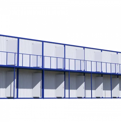 Фото №0 Модульное здание для проживания сотрудников с тамбуром в 2 этажа Модель: ВМ-М05 6.0 х 20.0 х 5.2