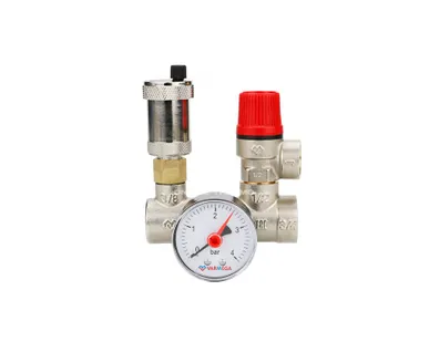 фото Группа безопасности котла Varmega VM16201, 1" ВР латунь, 3 бар до 50 кВт