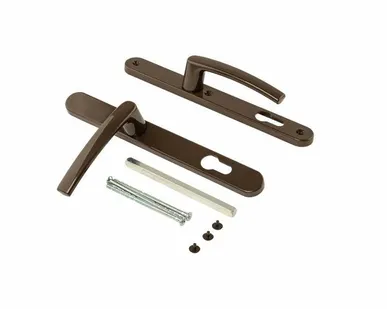 фото Нажимной гарнитур ALFA 28/92 RAL8019 корич (3 винта, посадочные Hoppe)