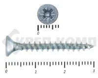 Фото №0 Саморез белый цинк POZY 3,5х30 Средняя фасовка (1000шт)