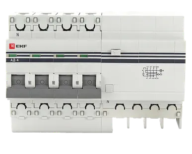 фото АД-4 25А/30мА (хар. C, AC, электронный, защита 270В) 4,5кА EKF PROxima