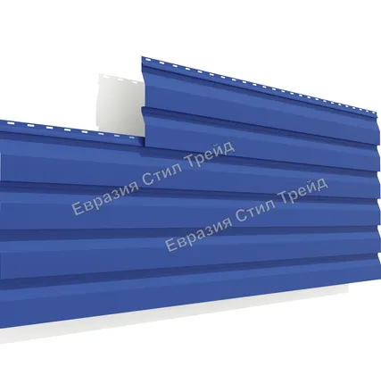 Фото №0 Металлический сайдинг Корабельная доска Pe 0.4 | RAL 5005 Синий