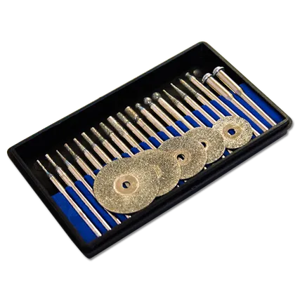 Фото №0 Набор шарошек и кругов отрезные с алмазным напылением, 25шт SANTOOL