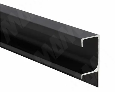 фото Профиль-ручка крепление саморезами для фасада 16мм, черный матовый (анод), L-3000мм (PH.RU26.3000.7W PR)