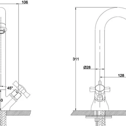 Фото №0 Kaiser Cross 41033-1 Смеситель для кухни Kaiser
