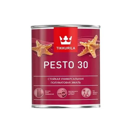 Фото №0 Эмаль Tikkurila Pesto 30 алкидная полуматовая 0,9 л