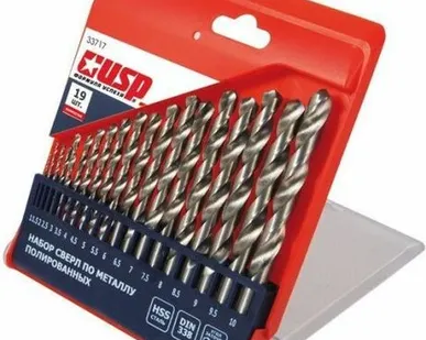 фото Набор св. д/мет. 19 шт. 1-10мм (шаг 0,5) HSS USPEX