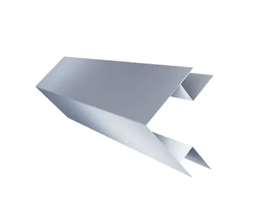 фото Угол внешний сложный 75х75 0,45 PE с пленкой RAL 9006 бело-алюминиевый