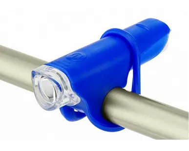 фото Фонарь передний на руль JY-267-G, 1 суперяркий светодиод, пластиовый синий