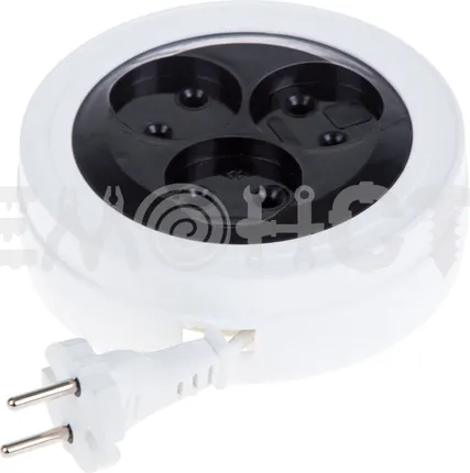 Фото №0 Удлинитель - рулетка 3 гнезда 5м 2х 0,75мм2 б/з  белый PROconnect STANDARD (1/40)