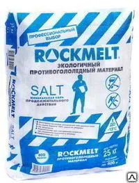 Фото №0 Противогололедный (антигололедный) реагент Rockmelt (Рокмелт) SALT (Соль)