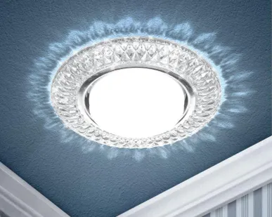 фото Светильник светодиодный точечный DK LD23 SL/WH GX53 декор со светодиод. подсветкой прозр. ЭРА Б0029627