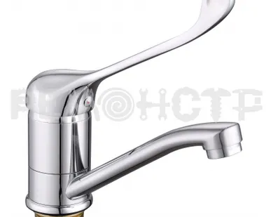 фото Смеситель для кухни локтевой с гайкой 395 силумин KS-4010S-15-47, d40 Lucky Tap, 1/10 П