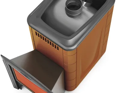 фото Печь банная каменка ТМФ Ангара 2012 Витра (терракота, арт. 31402)