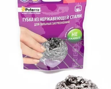 фото Губка из нержавеющей стали, 1шт, PATERRA, (402-378)