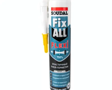 фото Клей-герметик эластичный белый 290мл Soudal FixAll