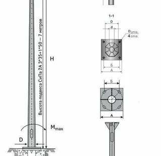 фото Опора граненая коническая квартальная ОГККВ-8