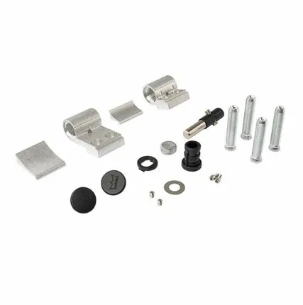 Фото №0 Петля дверная втулочная 2-х секционная, м/о 63 мм, крепление на тепл. профиль, неокраш.