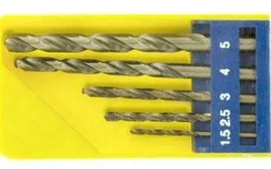 фото Набор сверел по металлу HSS черненых 1,5-2,5-3-4-5 мм, набор 5 шт.
