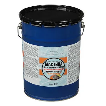 Фото №0 Мастика битумно-резиновая 5 кг ХозДвор, гидроизоляционная