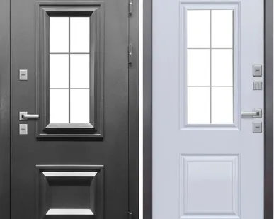 фото Входная дверь Термо Про Букле Антрацит стеклопакет-белый матовый