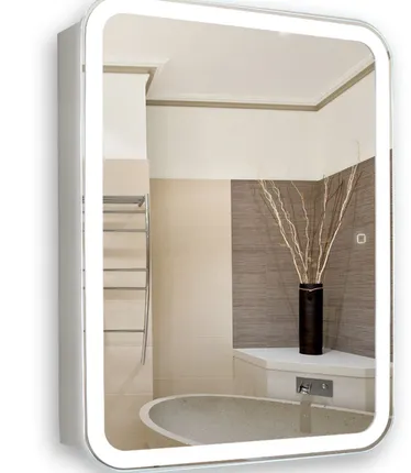 Фото №0 Azario Фиджи зеркало- шкаф 60 подсветка, сенсорный выключатель с функцией диммера LED-00002472