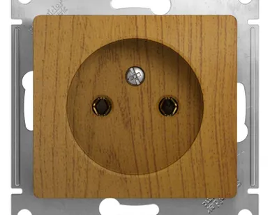 фото Розетка 1-м СП Glossa 16А IP20 без заземл. механизм дерево дуб SE GSL000541